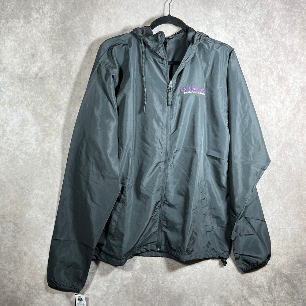 Burnside Windbreaker‎ Jacket Mens Large Steel Gray Lightweight US Hematology